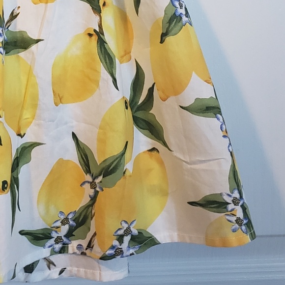 Toddler girls lemon print cotton dress - white - Picture 4 of 4